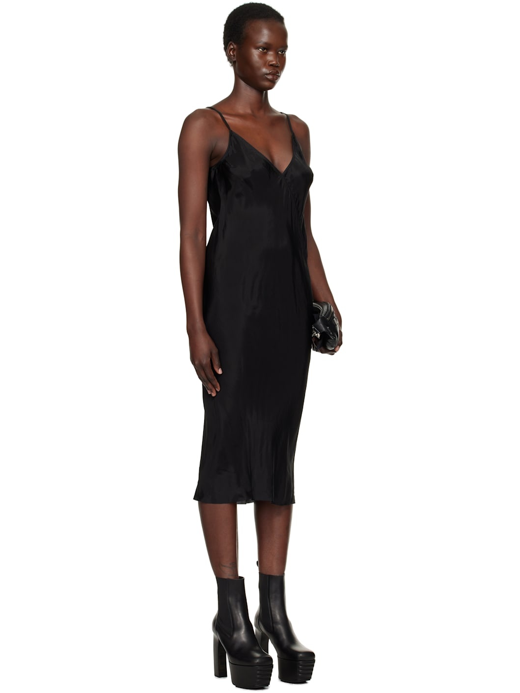 Black Hollywood Slip Midi Dress - 2