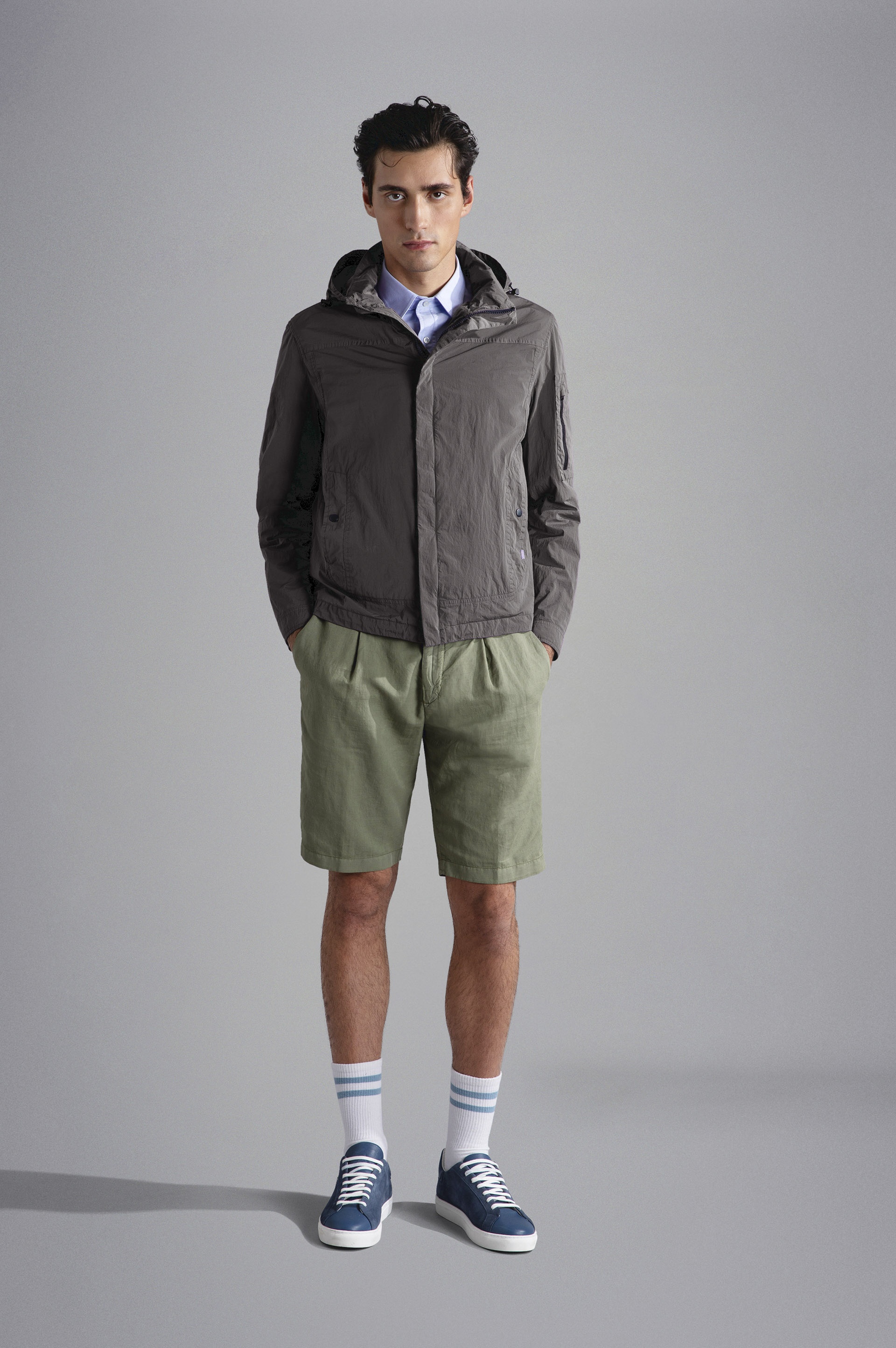 GARMENT DYED CRINCKLE NYLON WINDBREAKER - 2