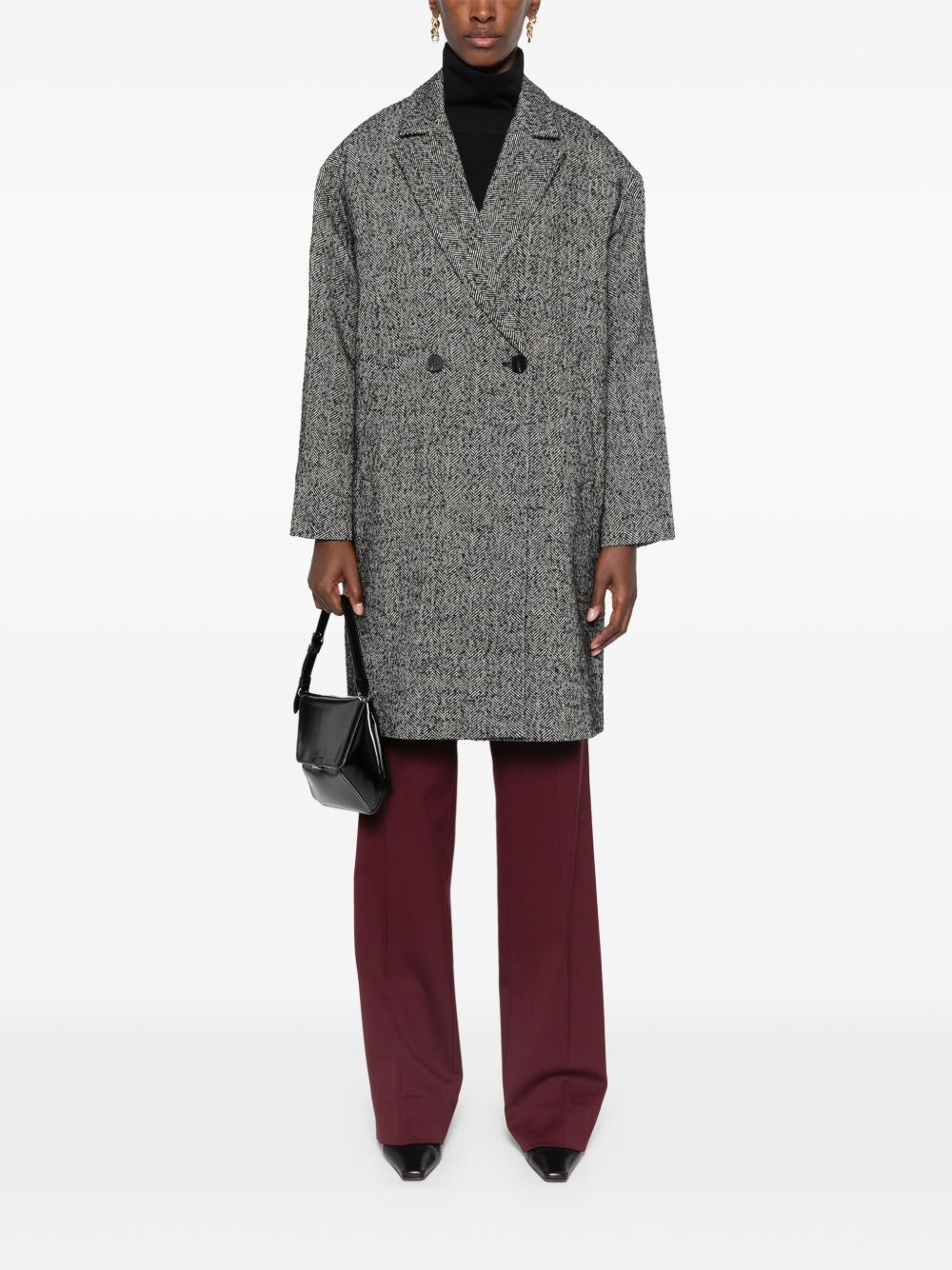 chevron-pattern coat - 2