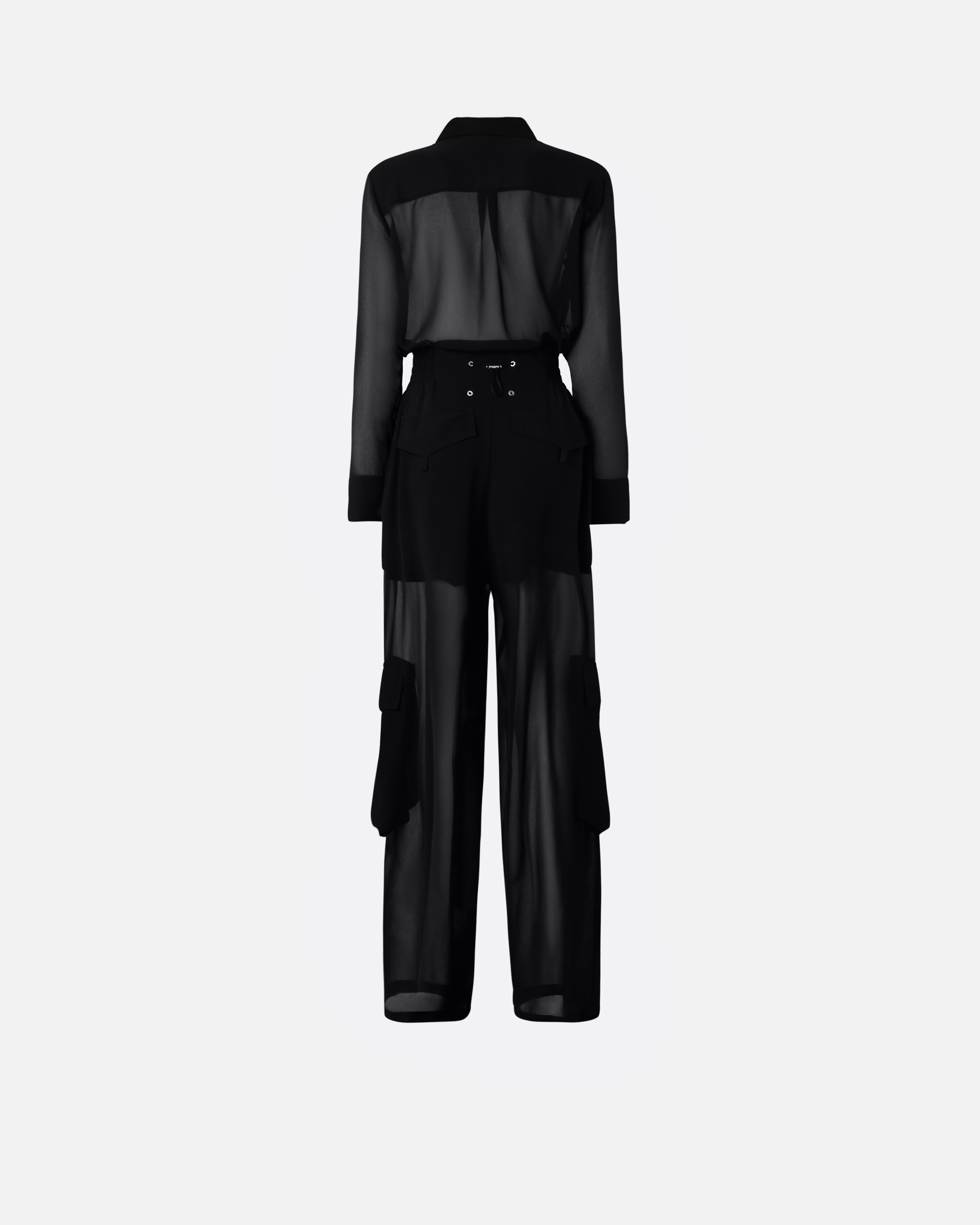 GEORGETTE JUMPSUIT WITH CARGO POCKETS - 2