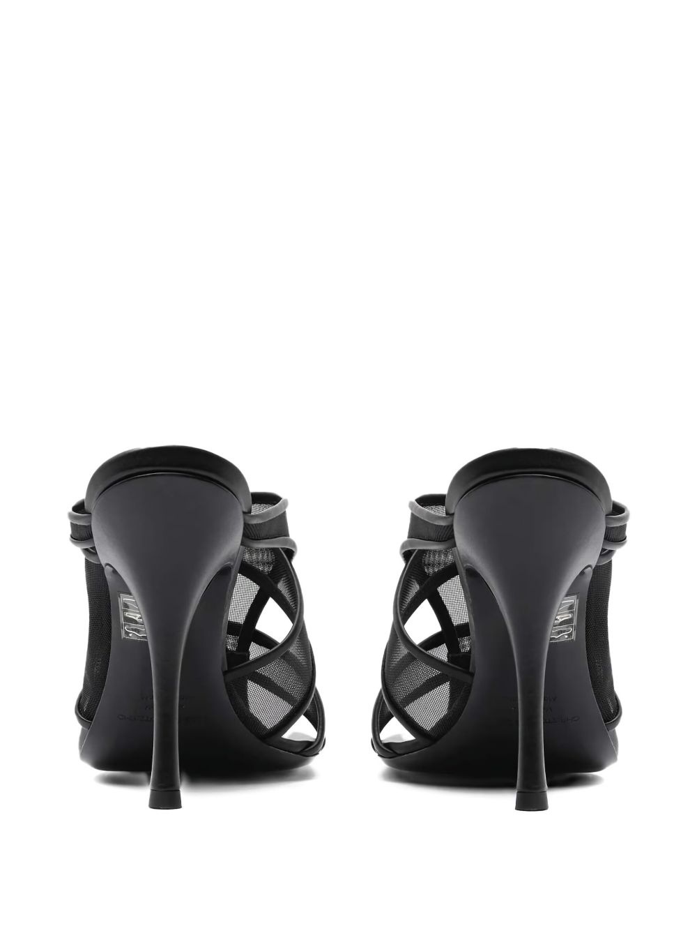 Ringer mesh-panel heeled mules - 3