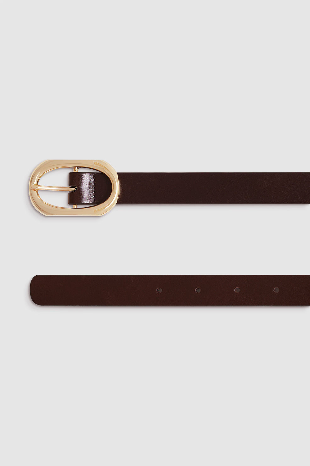 Small Signature Link Belt - Dark Brown With Gold - 5