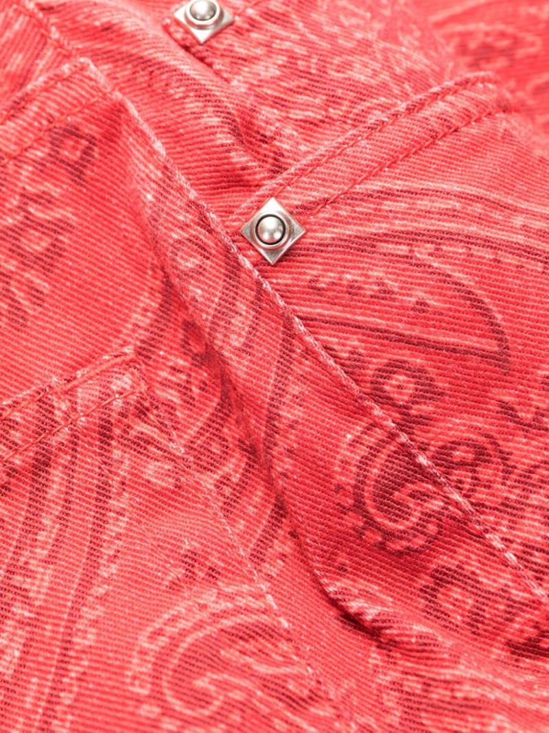 paisley-print denim shorts 6