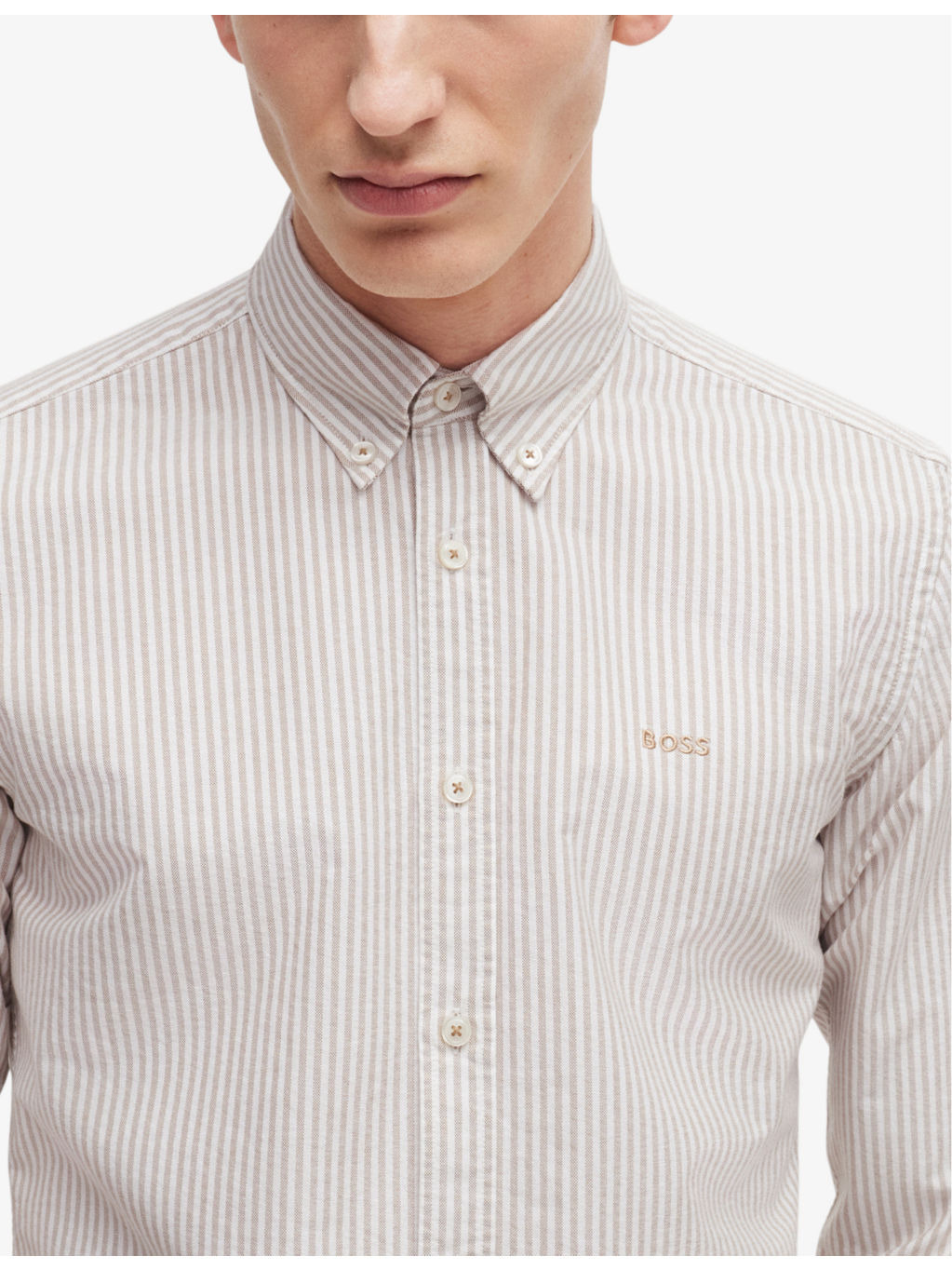 Slim-fit button-down Oxford-cotton shirt - 5