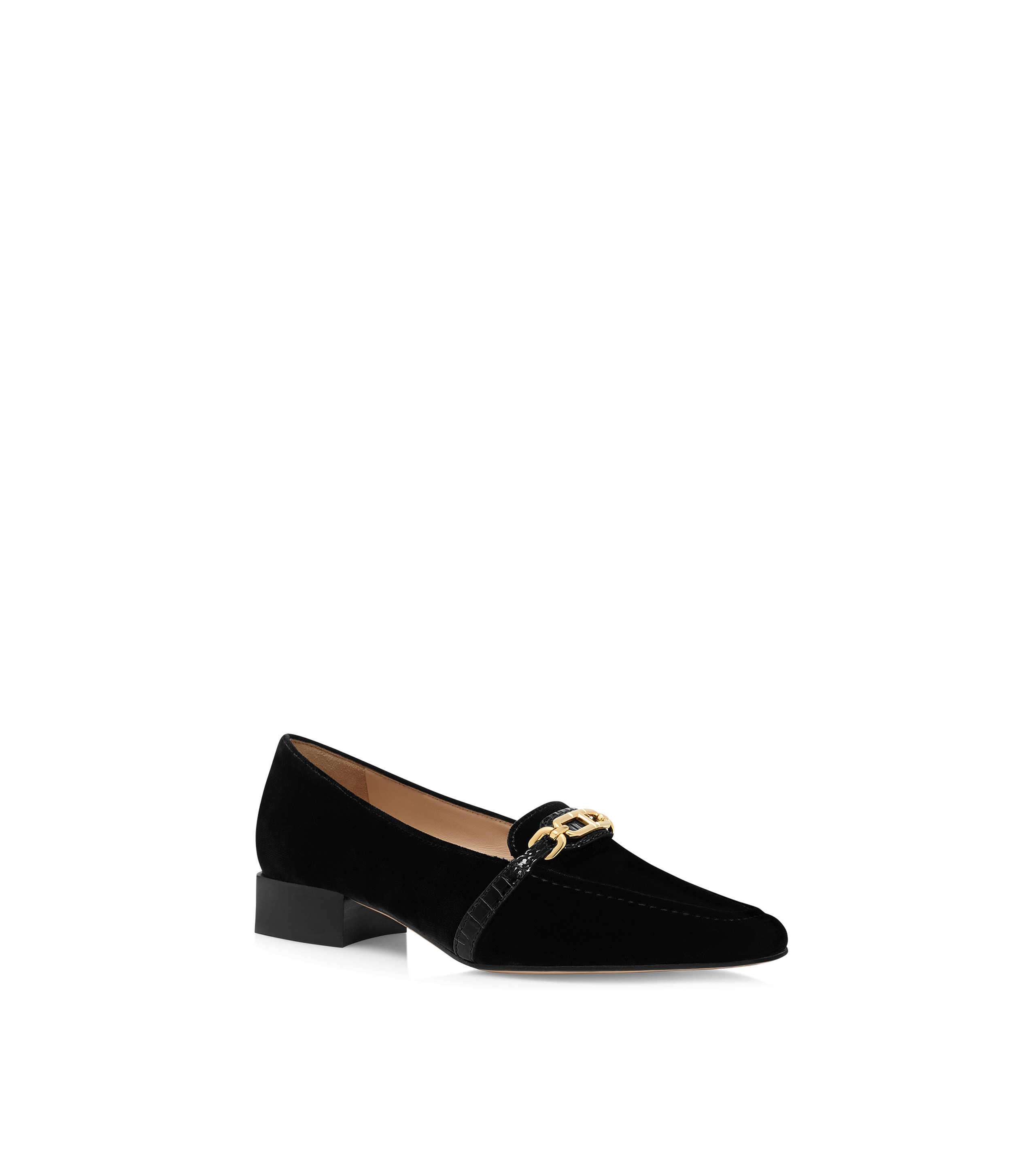 VELVET AND GLOSSY STAMPED CROCODILE LEATHER WHITNEY LOAFER - 2