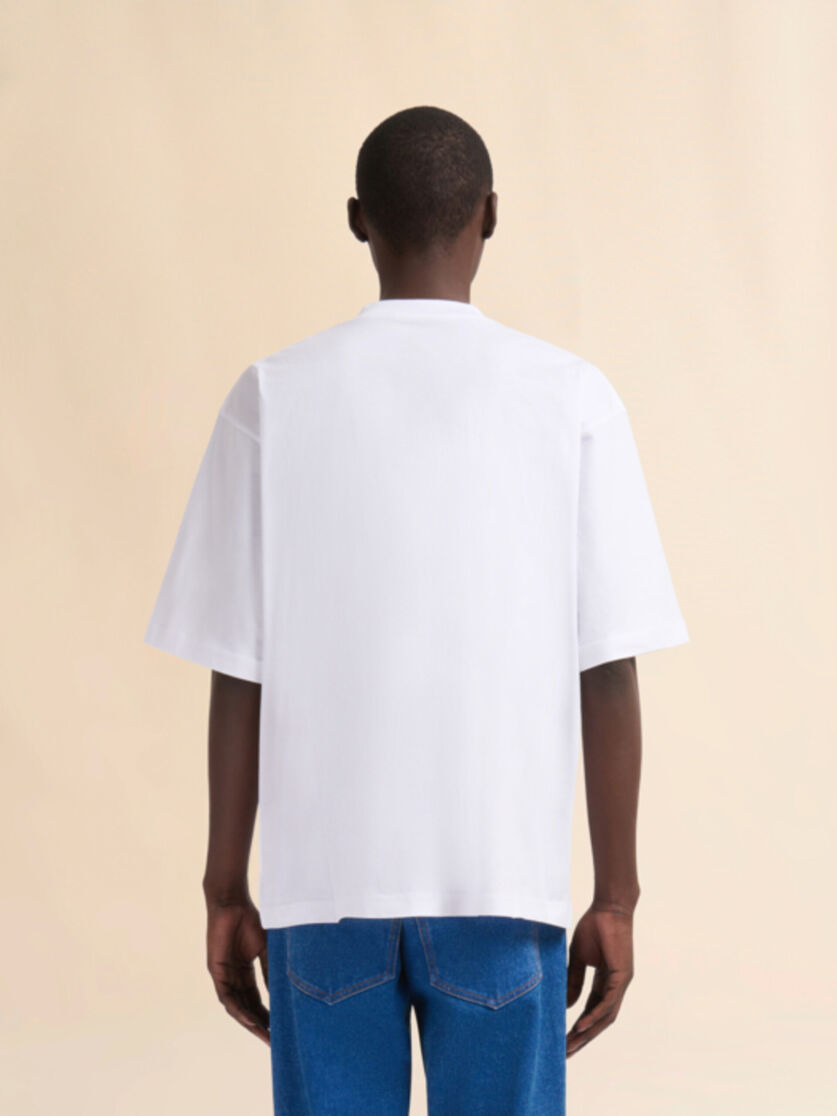 WHITE JERSEY LOGO PRINT T-SHIRT - 3