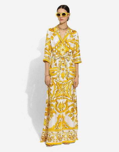 Dolce & Gabbana Silk twill robe with majolica print outlook