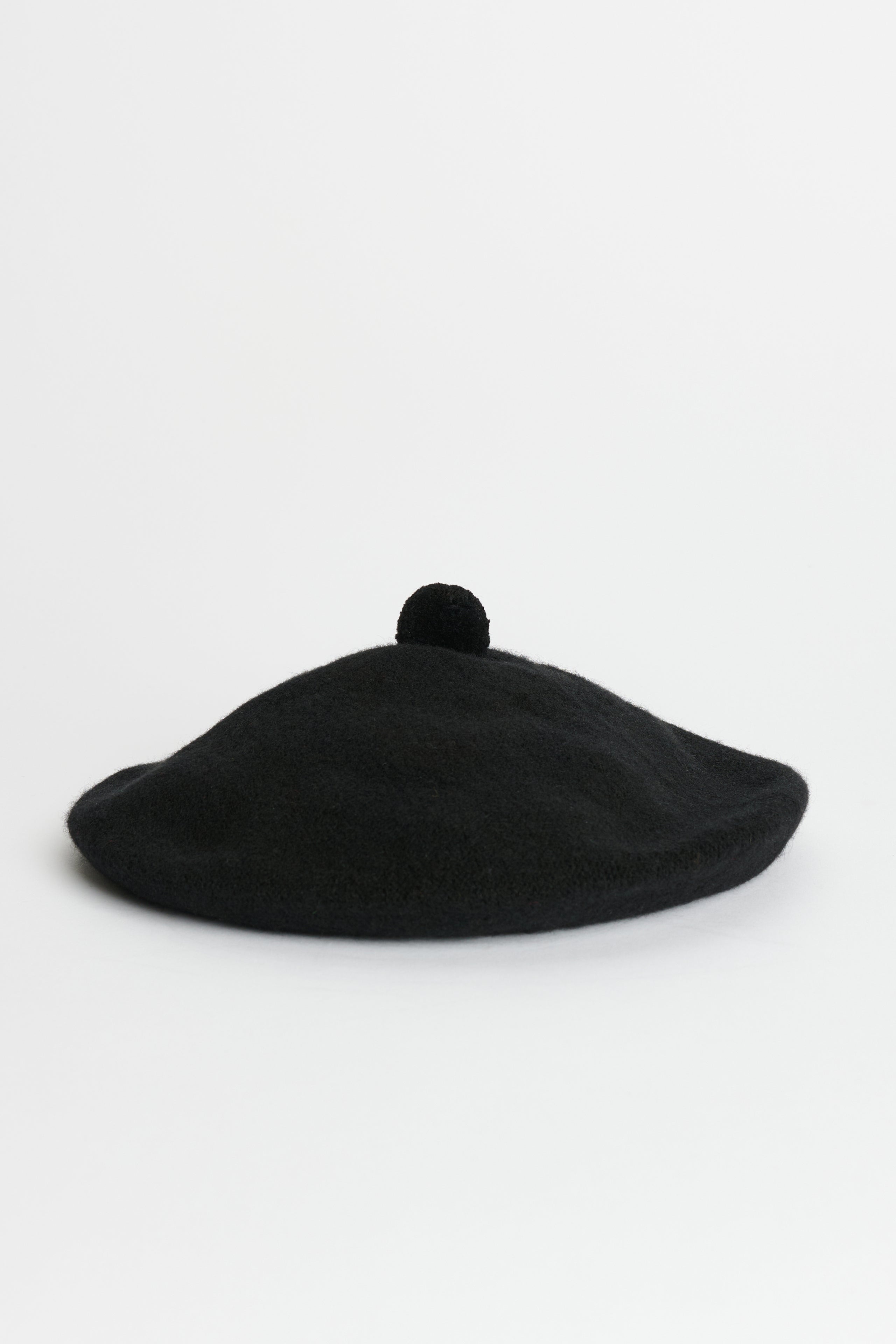 MARGARET HOWELL FELTED POM POM BERET BLACK - 2