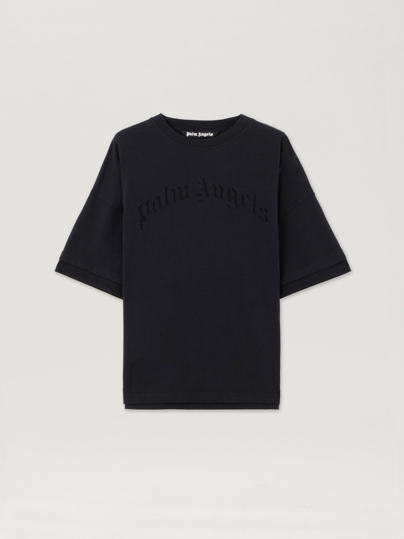 Curved Logo Loose Double T-Shirt 1