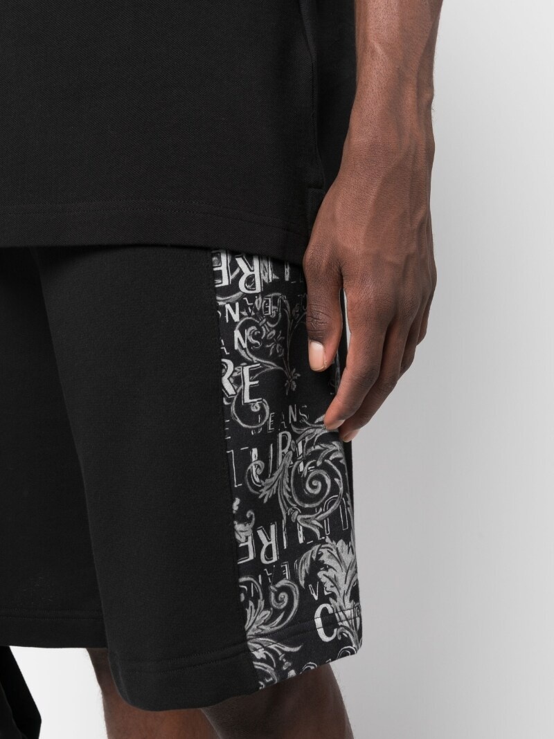 Watercolour Couture-print track shorts - 9