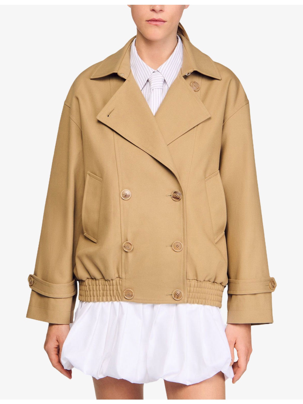 Relaxed-Fit Double-Breasted Cotton Trench Coat - 3