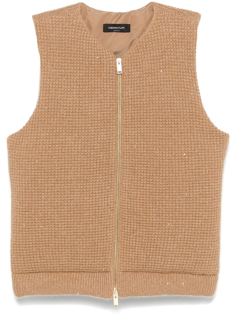 sequin-embellished gilet 1