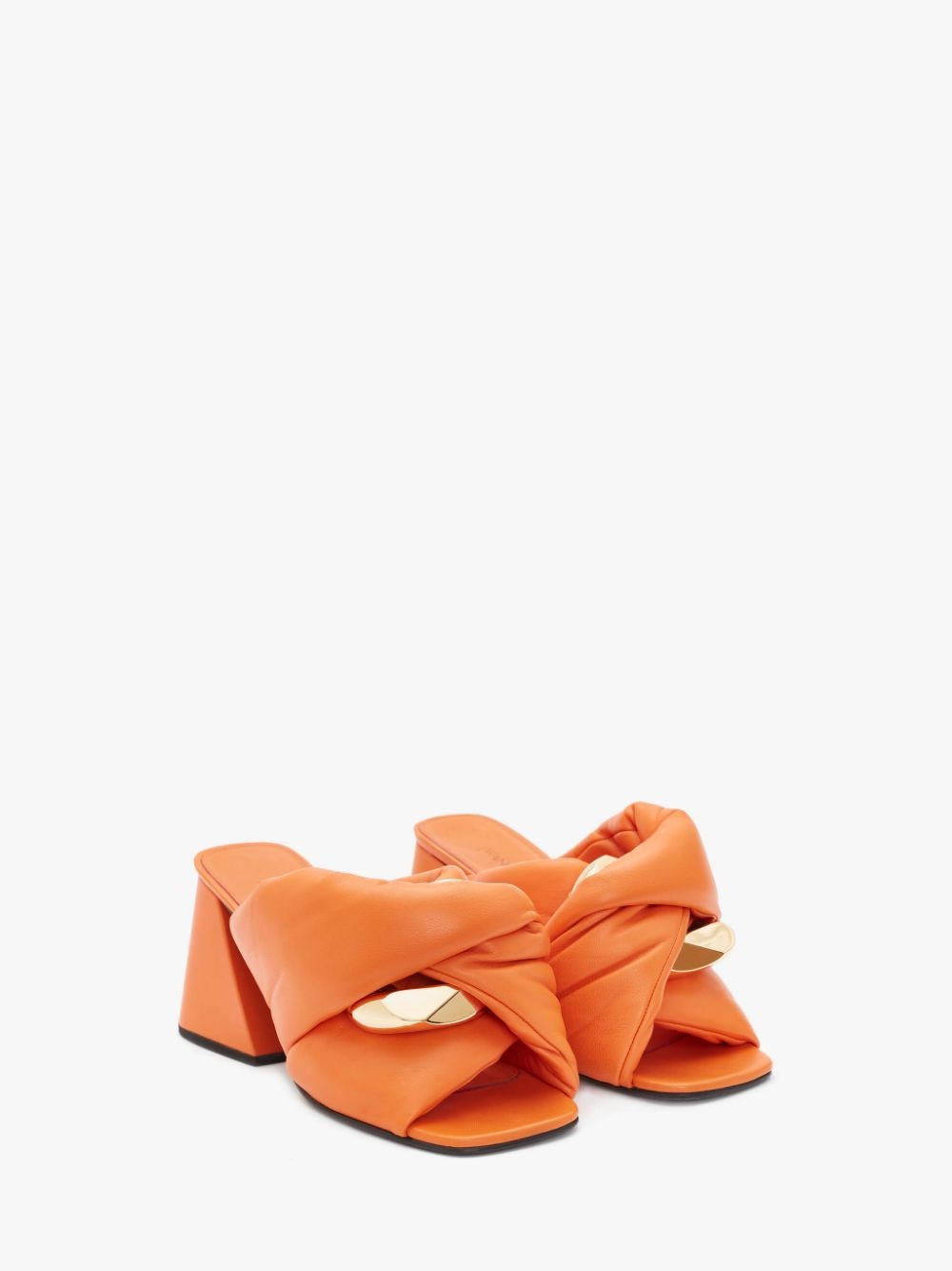 CHAIN TWIST LEATHER MULES - 3