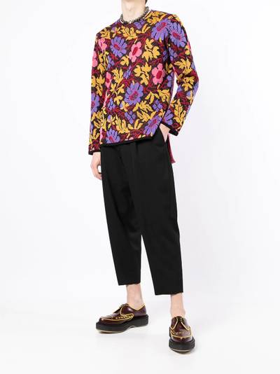 Comme des Garçons Homme Plus floral motif crew-neck jumper outlook