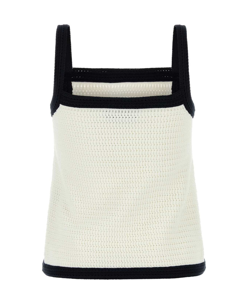 GUCCI White Stretch Crochet Tank Top outlook
