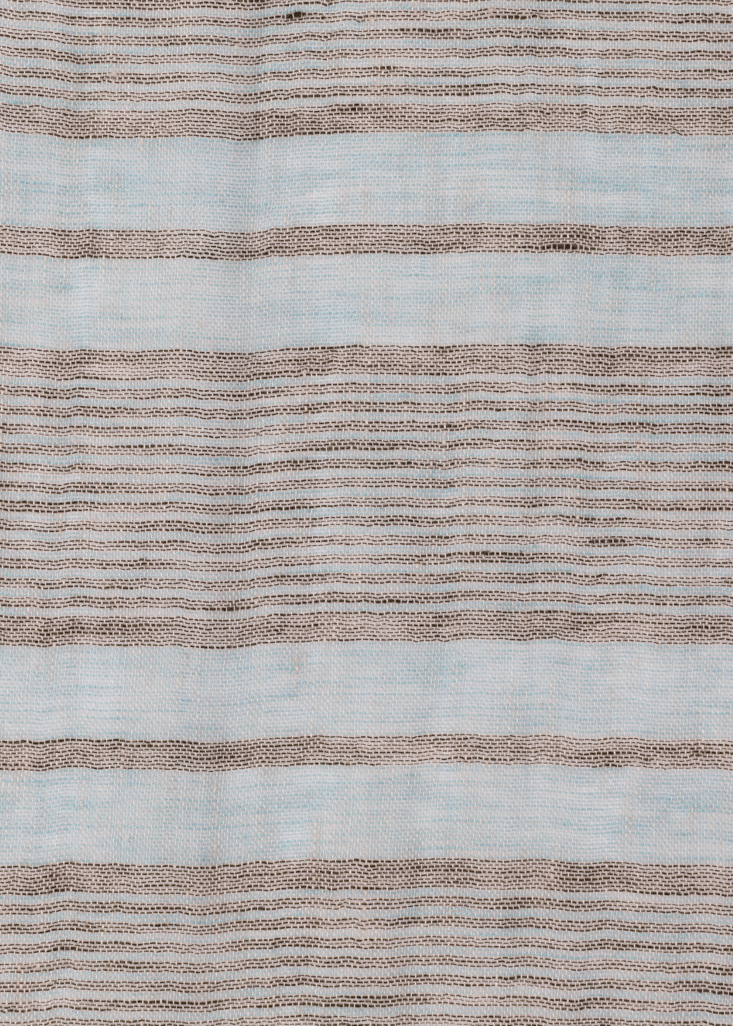 Blue Linen Stripe Scarf - 4