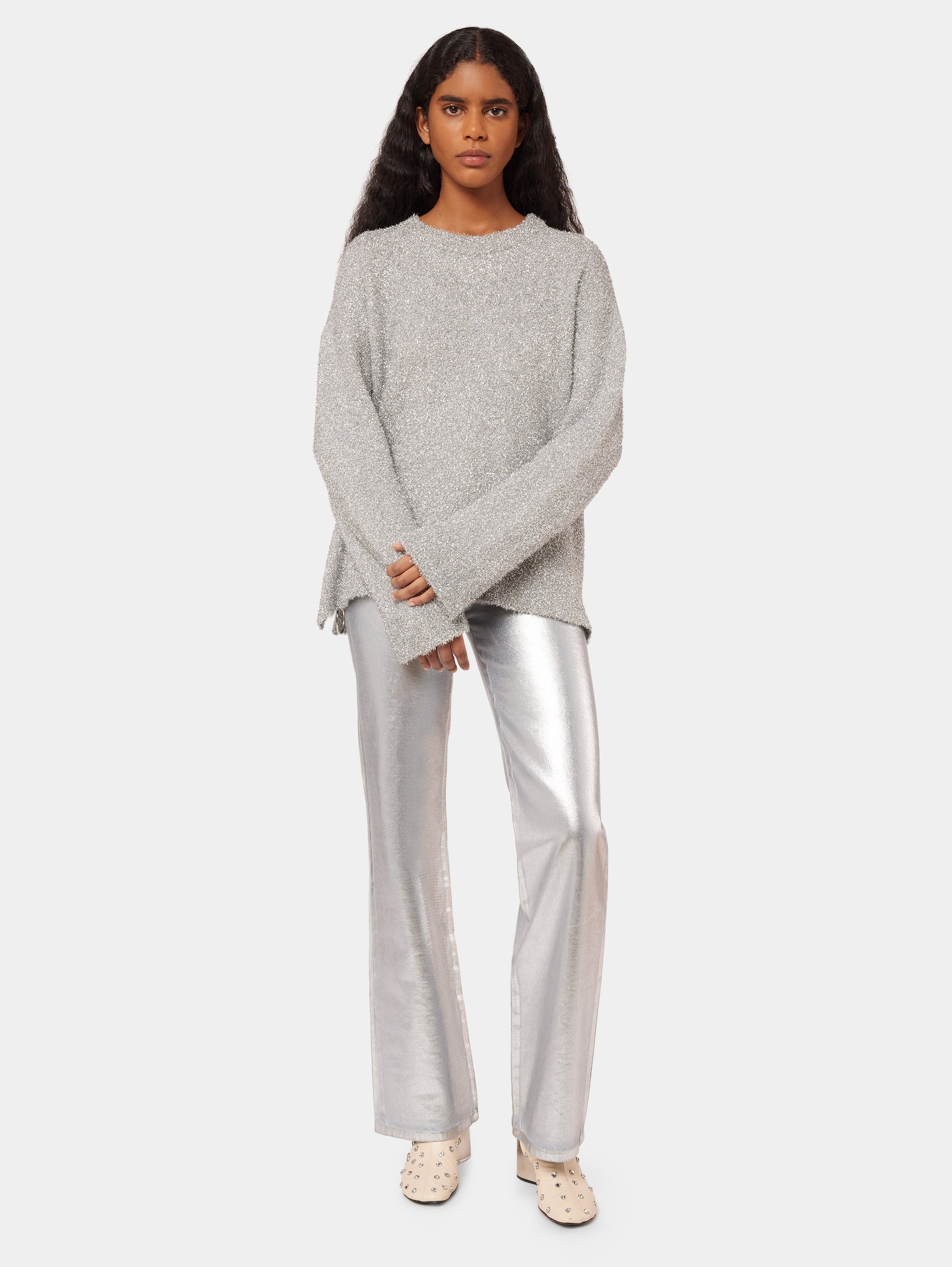 SWEATER WITH SILVER METALIZED EFFECT - 4