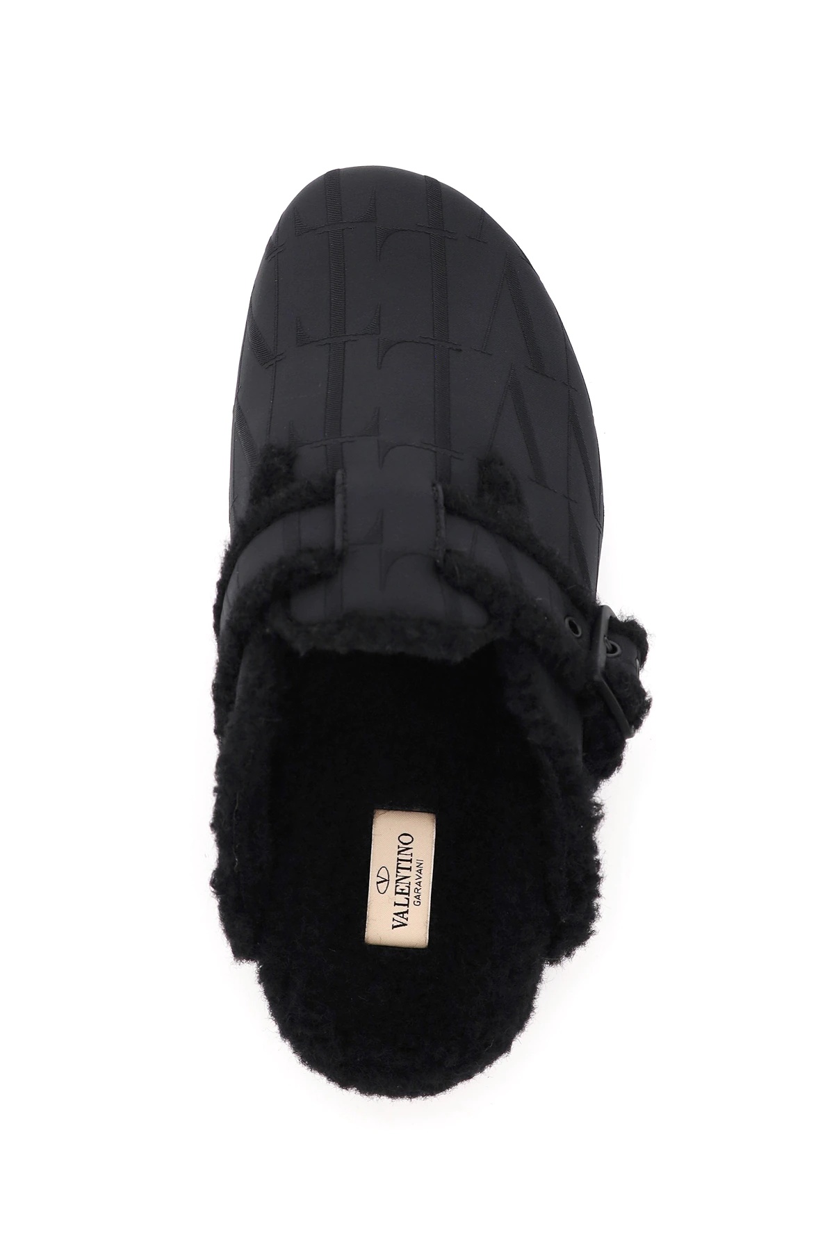 SHEARLING AND NYLON VLTN TIMES MULES - 3