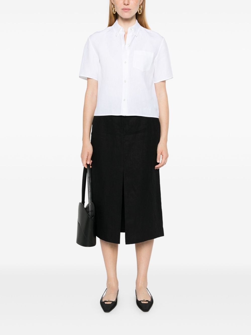 Trouser linen midi skirt - 2