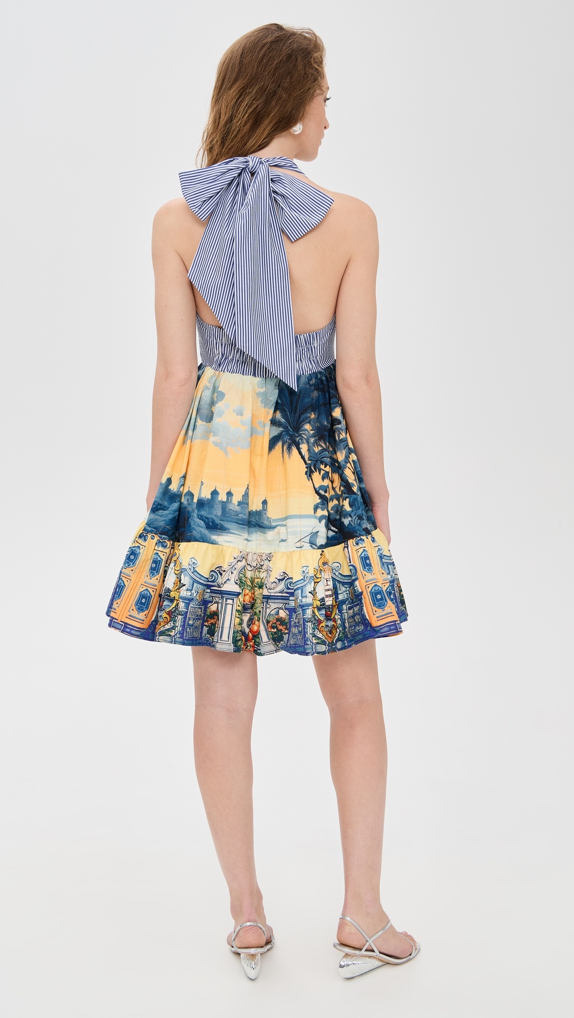 Ruffle Hem Halter Mini Dress - 2
