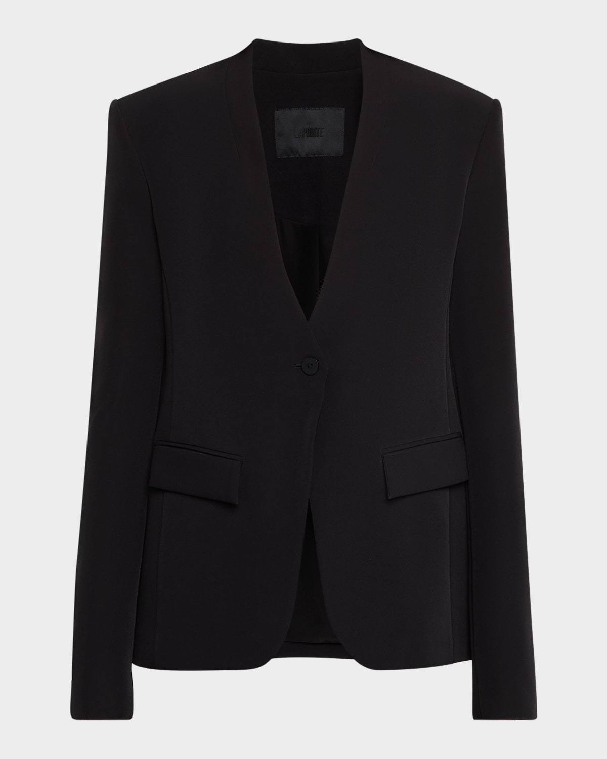 Matte Crepe Single-Breasted Blazer - 1