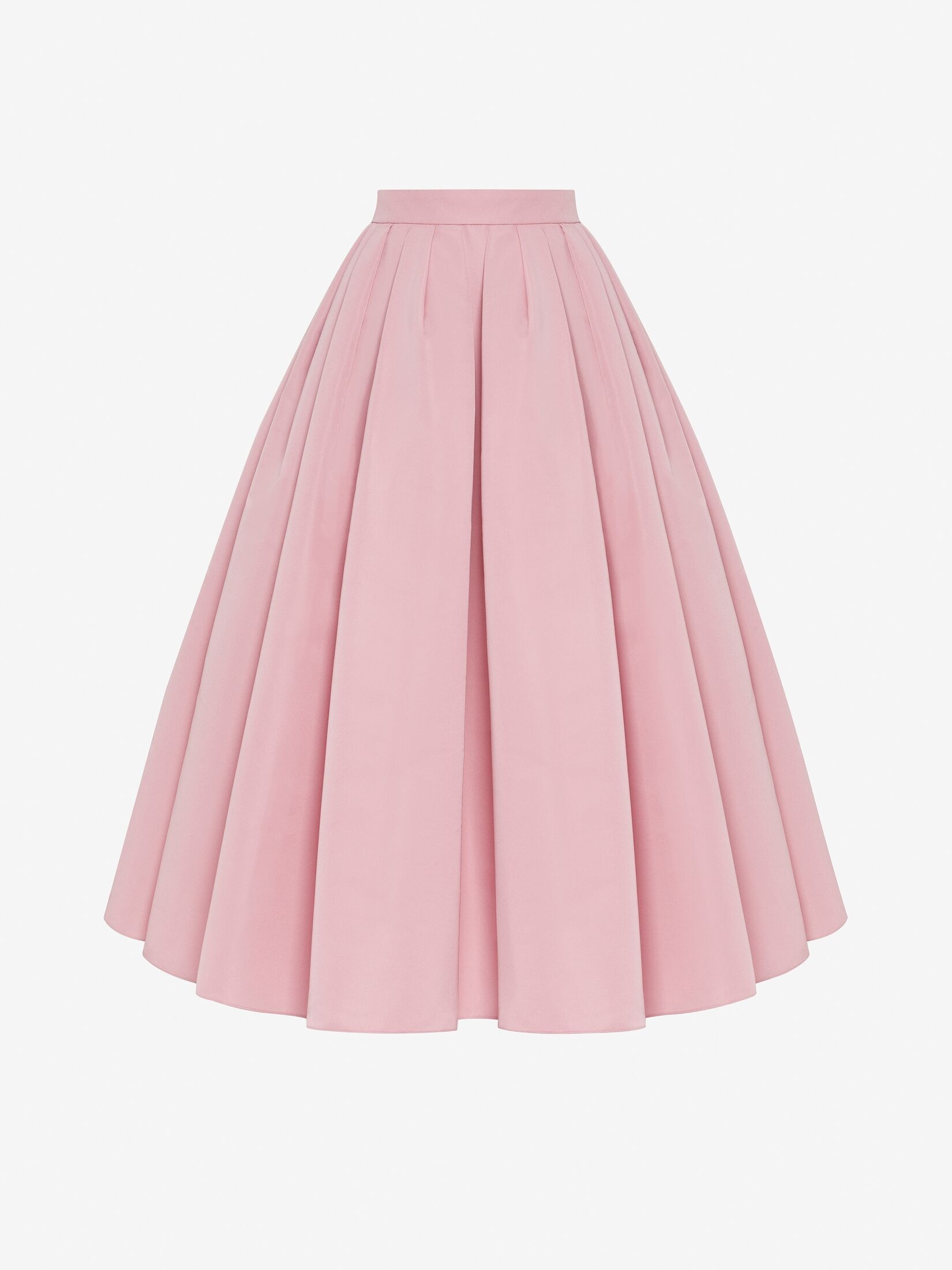 Women's Pleated Midi Skirt in Pale Pink - 1