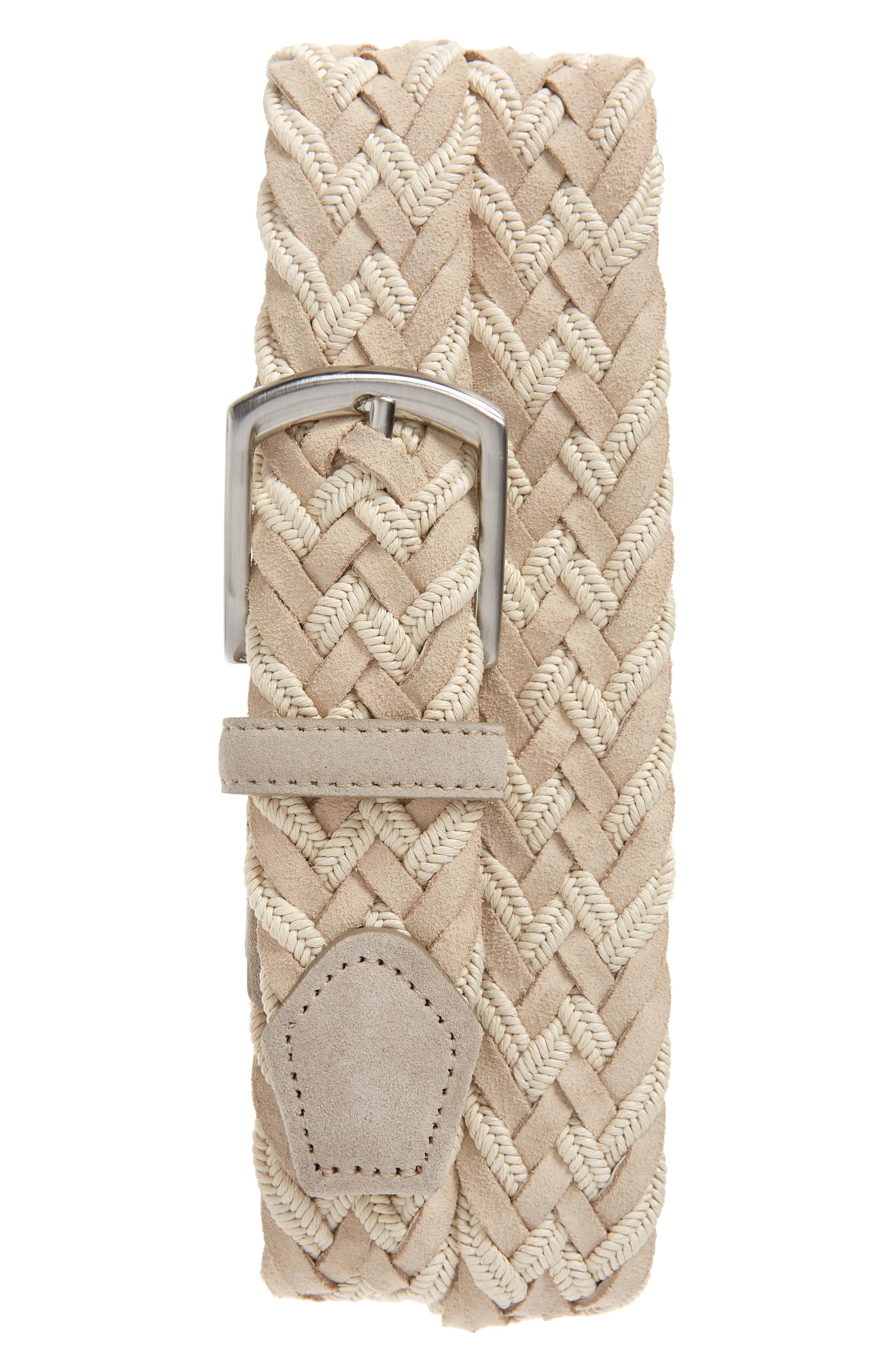 Suede & Woven Fabric Belt - 1