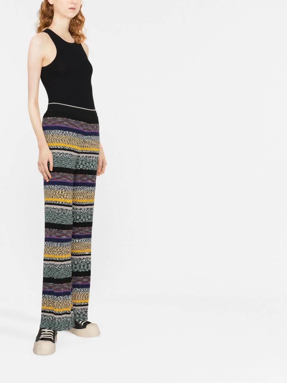 striped knitted trousers - 3