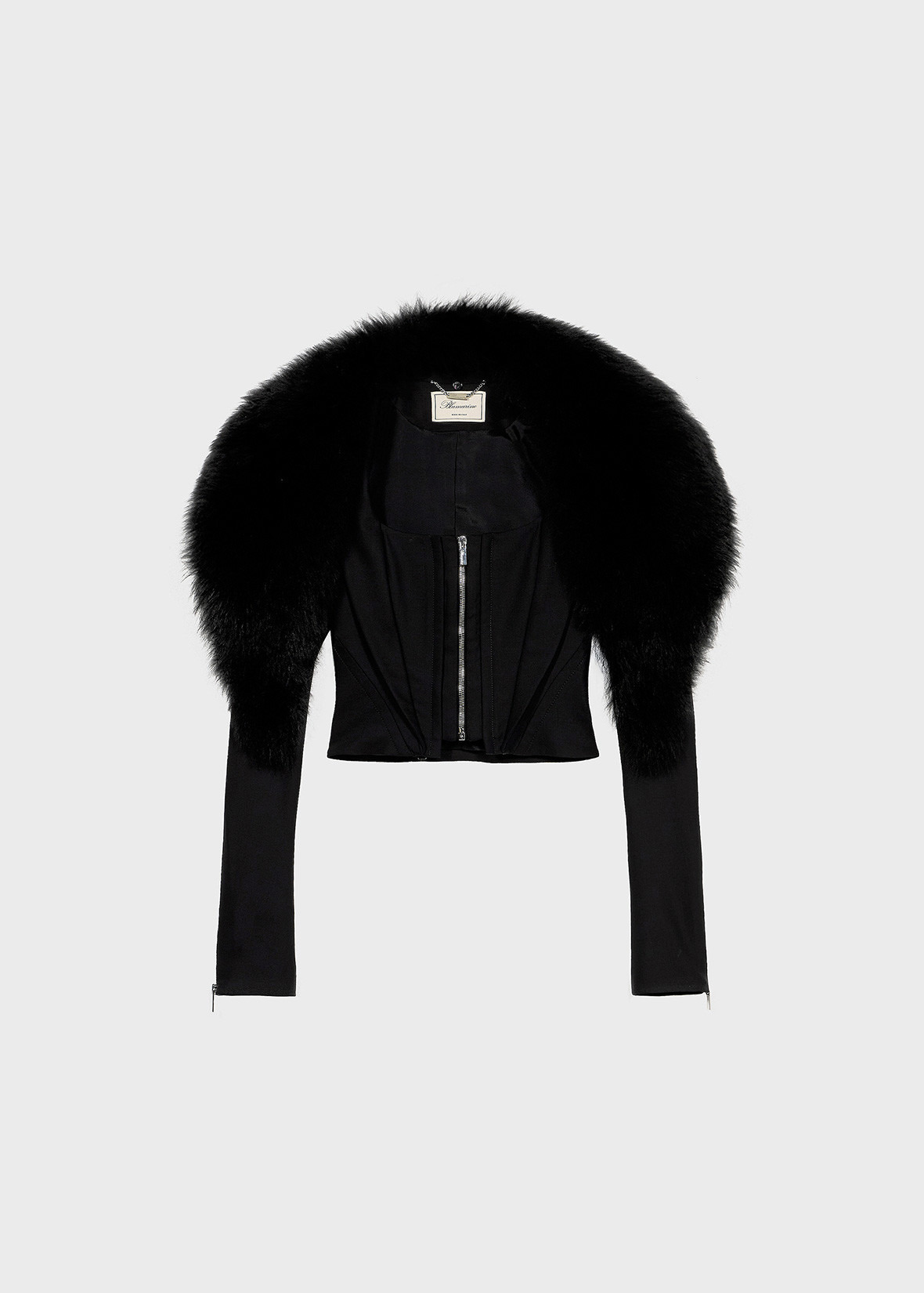 TWILL JACKET WITH FUR COLLAR - 1