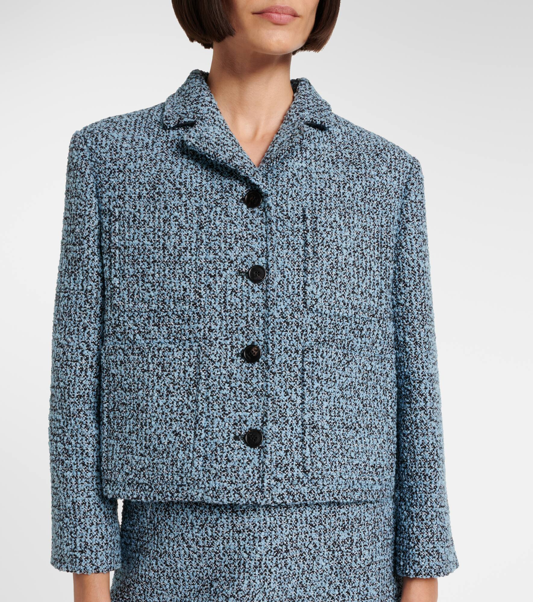 Cotton and wool-blend tweed jacket - 6