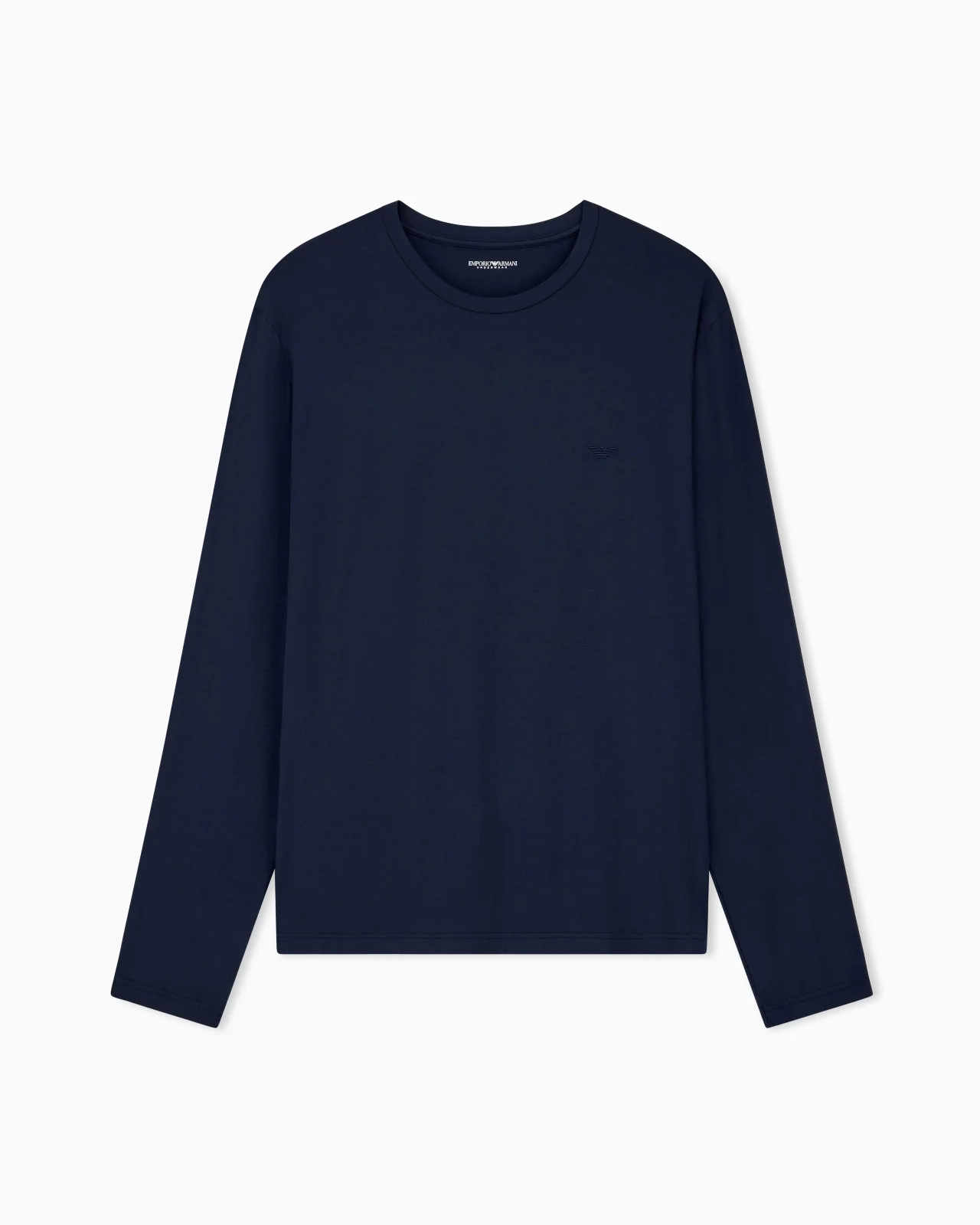 LONG SLEEVE CREW NECK T-SHIRT IN MODAL JERSEY WITH LOGO - 1