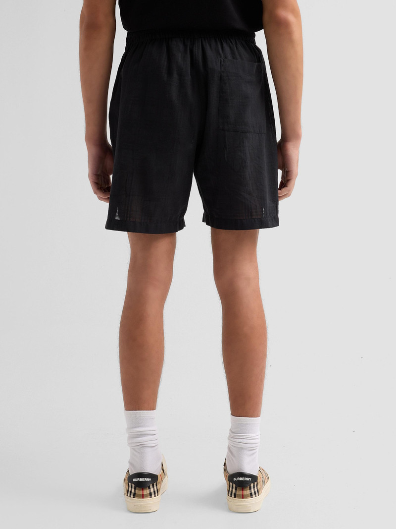 Men's Hector Check Cotton Voile Shorts - Black Check 3