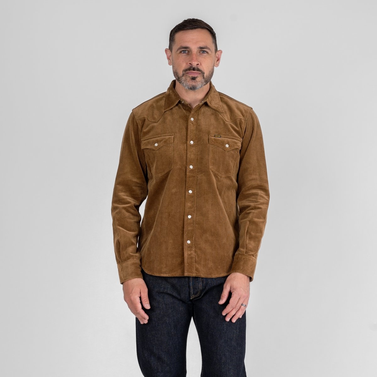 IHSH-398-CAM 11oz Corduroy Western Shirt - Camel - 2