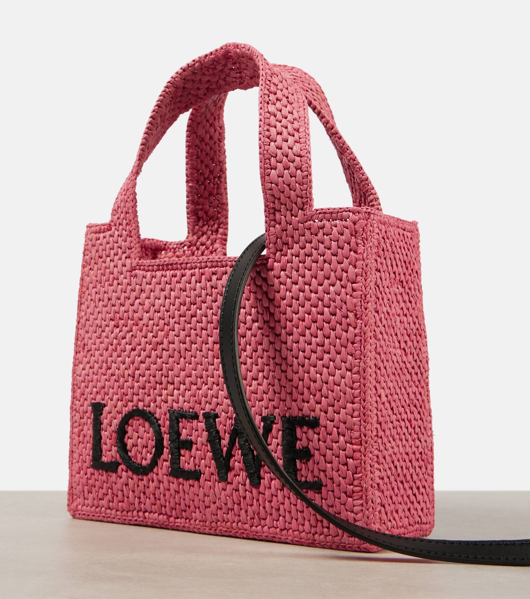 Paula's Ibiza Font Mini raffia tote bag - 6