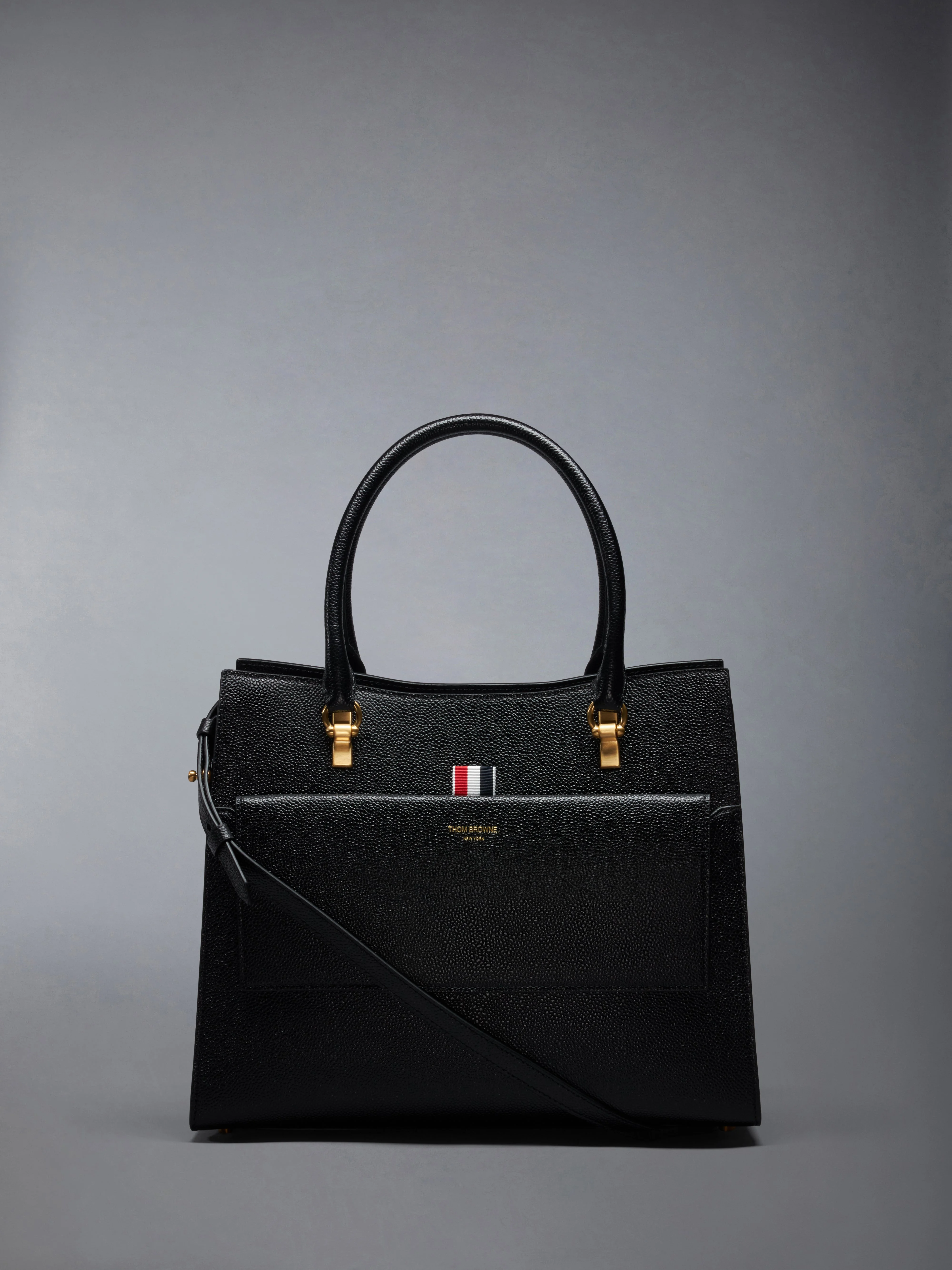 Medium Duet Tote in Pebble Grain Leather - 1