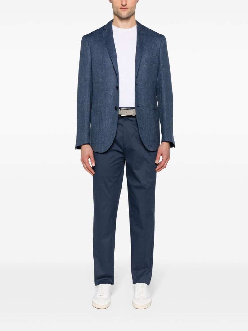 ZEGNA tapered-leg stretch-cotton trousers outlook