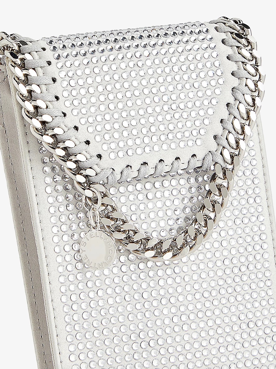 Falabella crystal-embellished satin cross-body pouch - 2