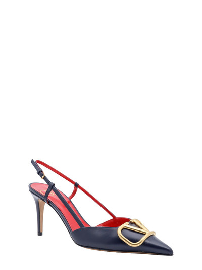 Valentino Leather slingback with frontal VLogo Signature outlook