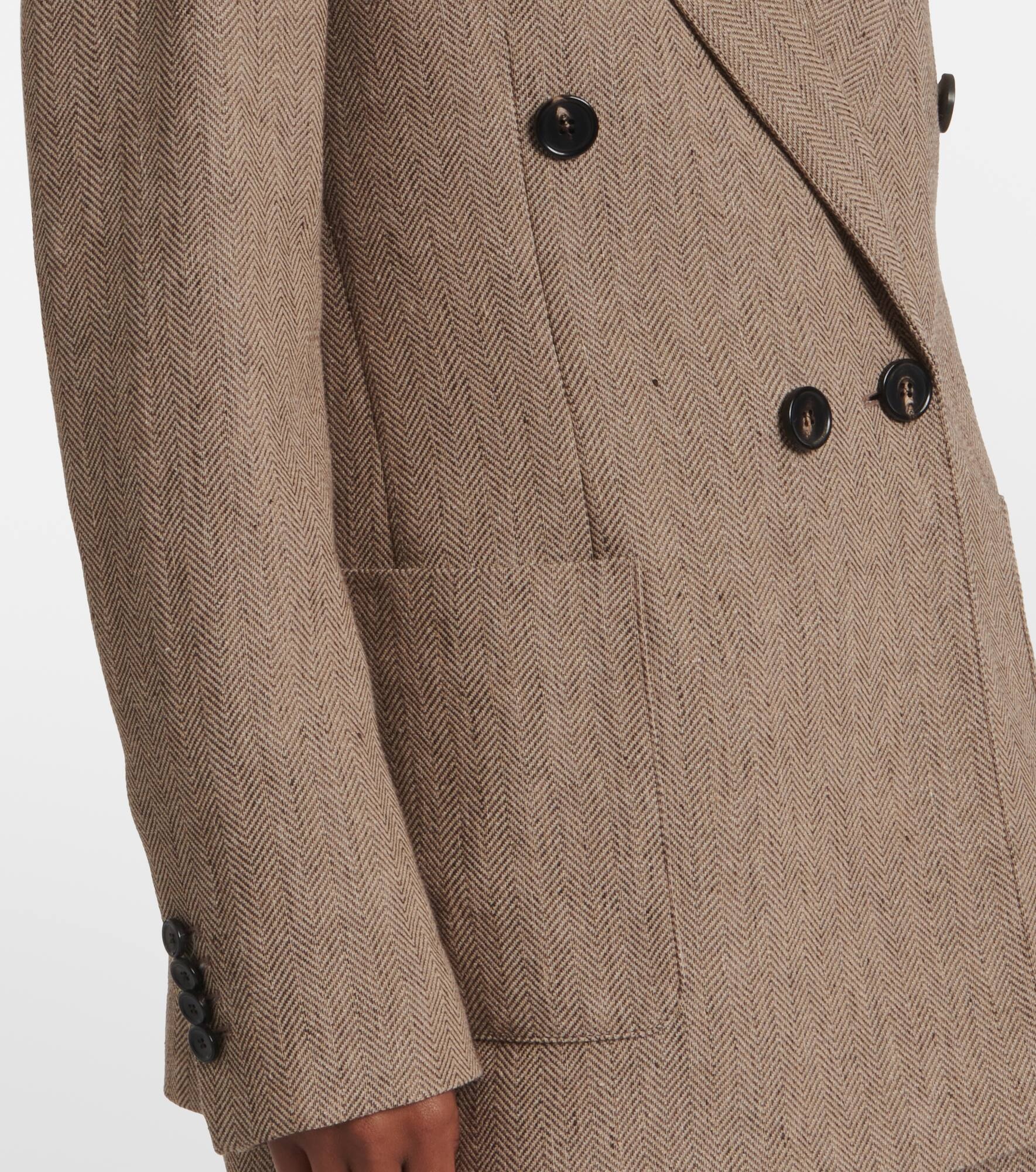 Genny chevron linen crêpe blazer - 5