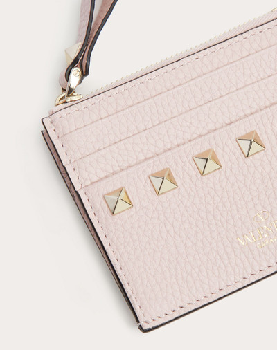 Valentino ROCKSTUD GRAINY CALFSKIN CARDHOLDER WITH ZIPPER outlook