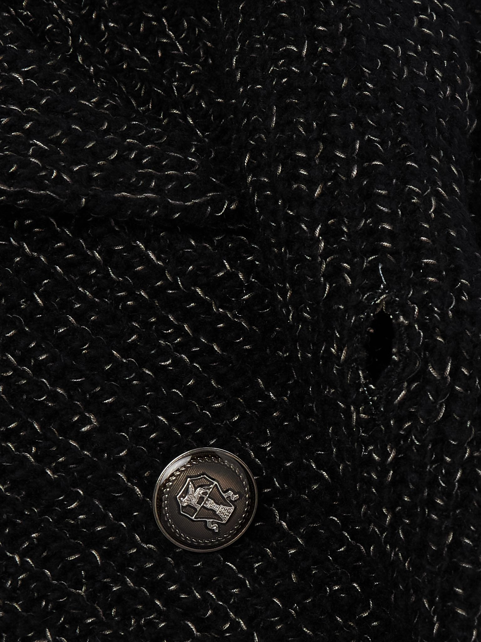Shawl-Collar Double-Breasted Ribbed Virgin Wool, Silk and Cashmere-Blend Cardigan Black - 4