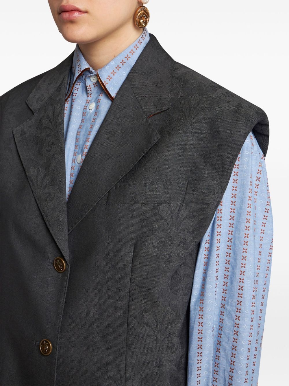 wool jacquard waistcoat - 5