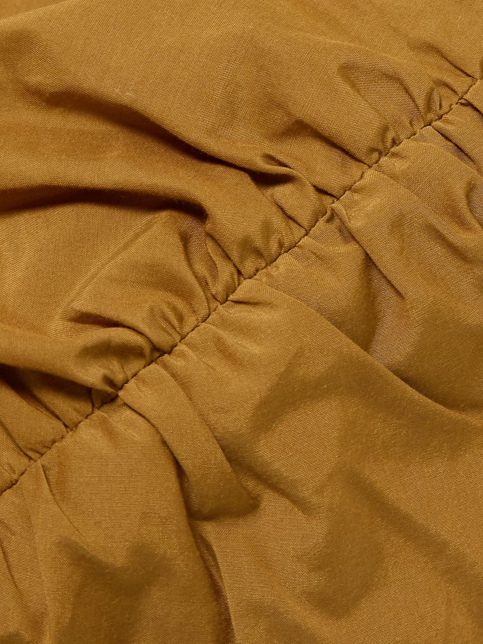 Cosma gathered cotton and silk-blend voile top Yellow - 4