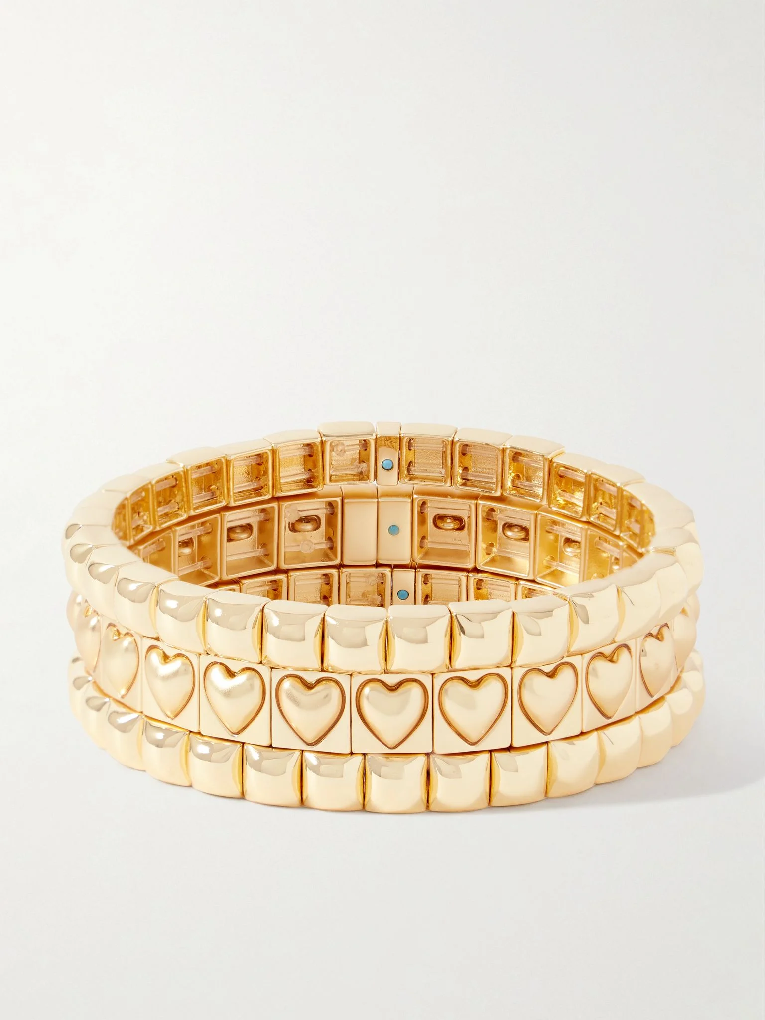The Puffy Heart Stud set of three gold-tone bracelets Gold - 1
