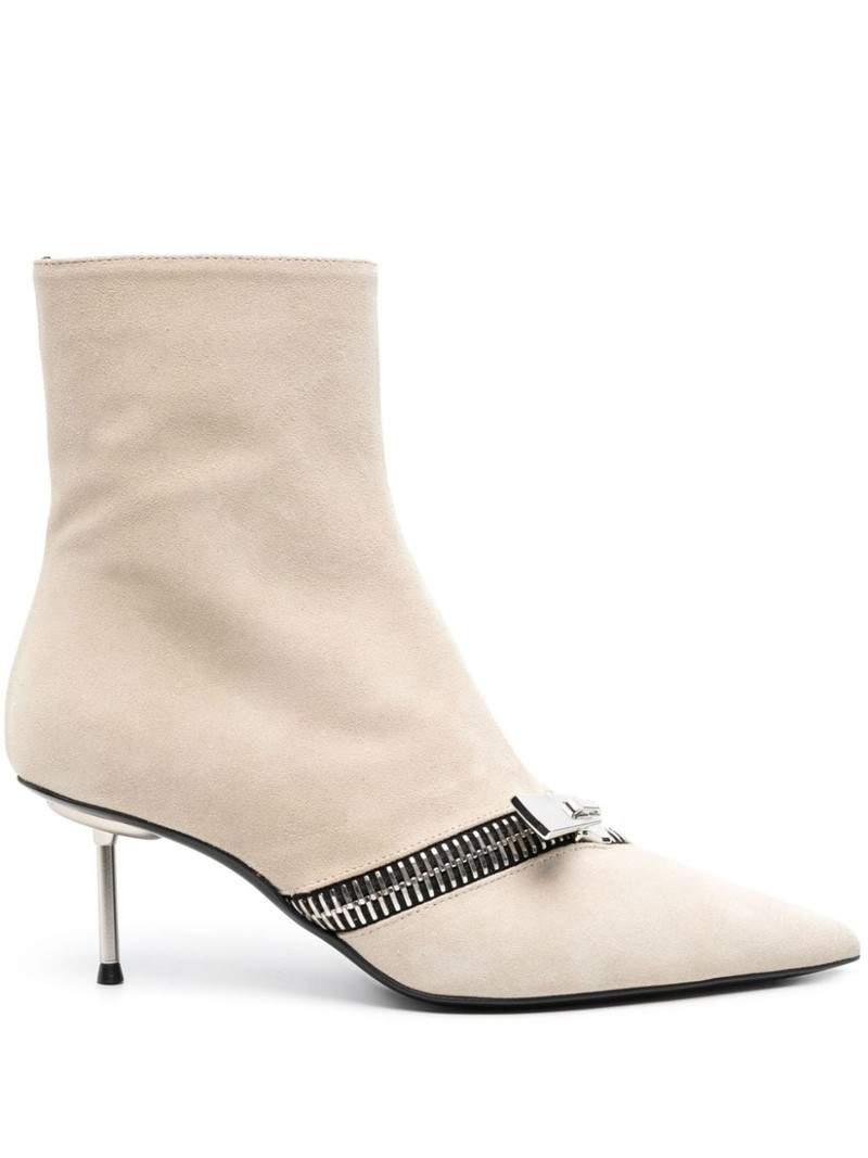 Zip 65mm suede ankle boots 1