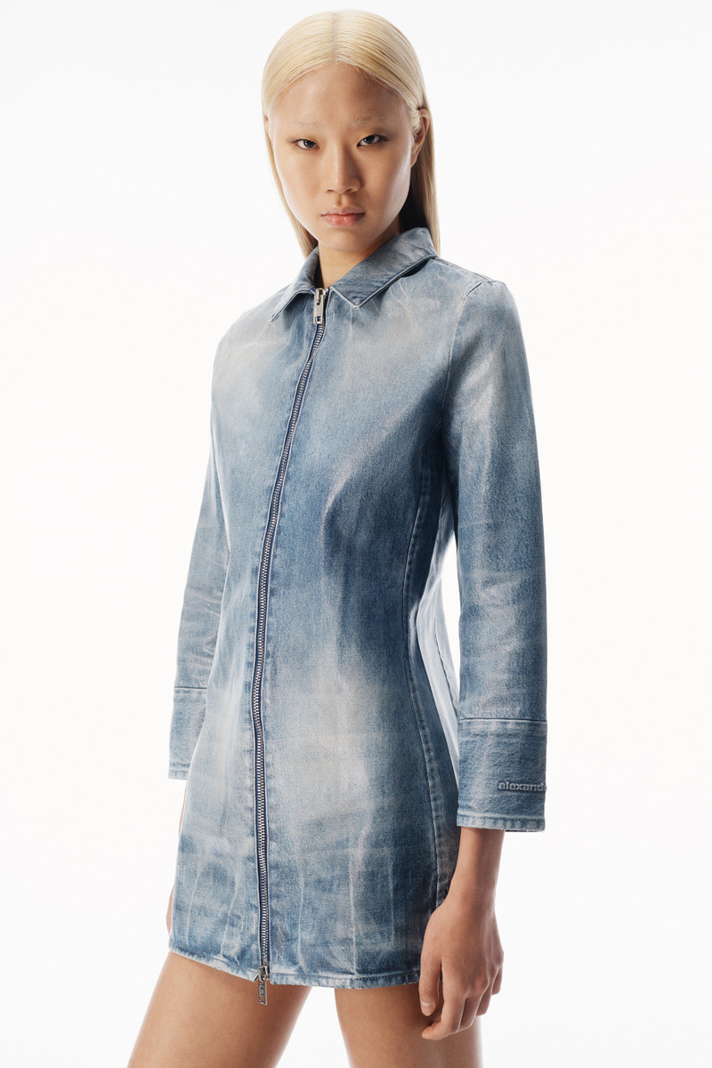 GLAZED DENIM LONG JACKET 3