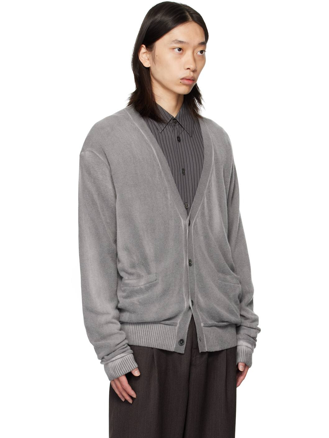 Gray Parallel Cardigan - 2
