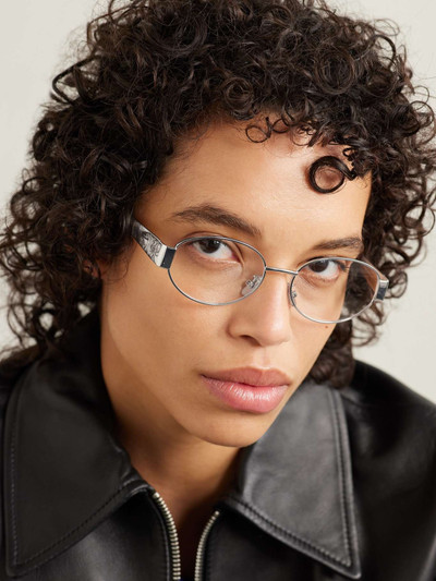 CELINE Triomphe oval-frame silver-tone optical glasses outlook