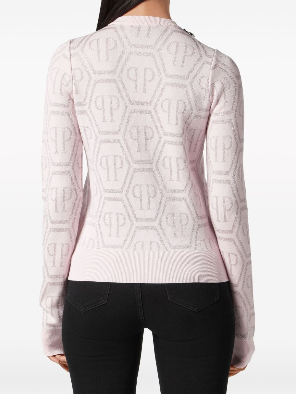 monogram crystal-embellished jumper - 4