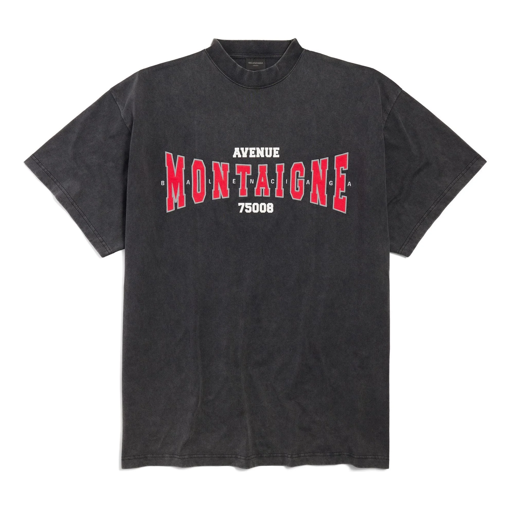 (WMNS) Balenciaga Montaigne T-shirt Oversized 'Black Faded' 787349TRVN31048 - 1